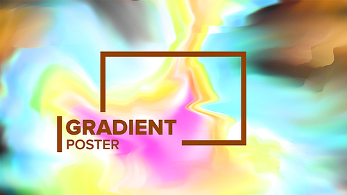 Gradient Fluid Background Vector. Futuristic Flyer. Banner Element. Trendy Placard. Liquid Design Illustration