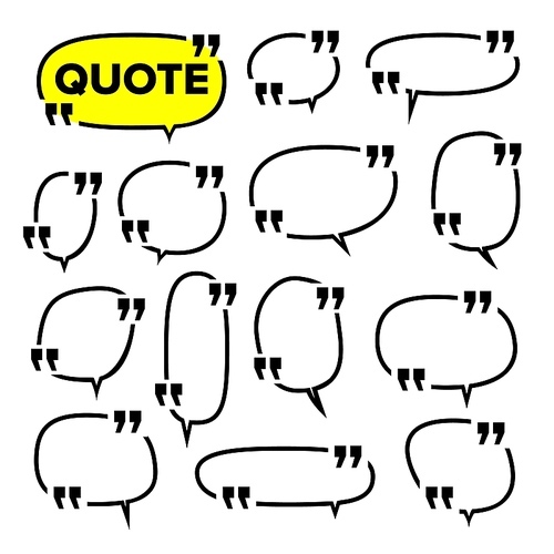 Quote Frame Set Vector. Website Review Icon. Information. Isolated Illustration
