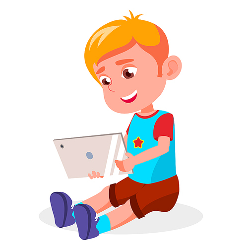 Children s Gadget Dependence Vector. Internet Addiction. Watching Video, Playing Game. Modern Technologies. Isolated Illustration