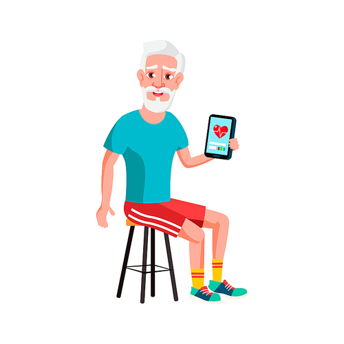 Old Man Poses Vector. Elderly People. Senior Person. Aged. Sport, Fitness. Cheerful Grandparent. Presentation, Invitation, Card Design. Isolated Cartoon Illustration