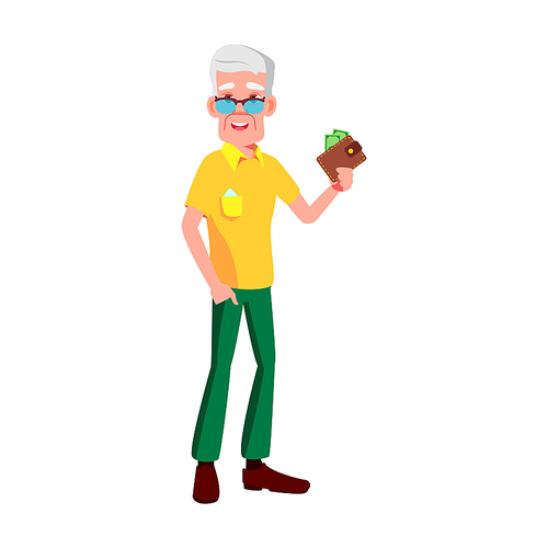 old man poses vector. elderly people. senior person. aged. active grandparent. joy. web, , poster design. isolated cartoon illustration