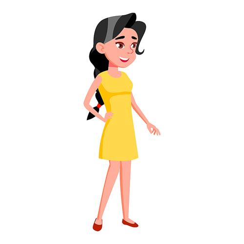 Teen Girl Poses Vector. Funny, Friendship. For Advertisement, Greeting, Announcement Design. Isolated Cartoon Illustration