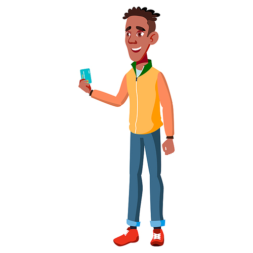 teen boy poses vector. black. afro american. friendly, cheer. for banner, flyer,  design. isolated cartoon illustration