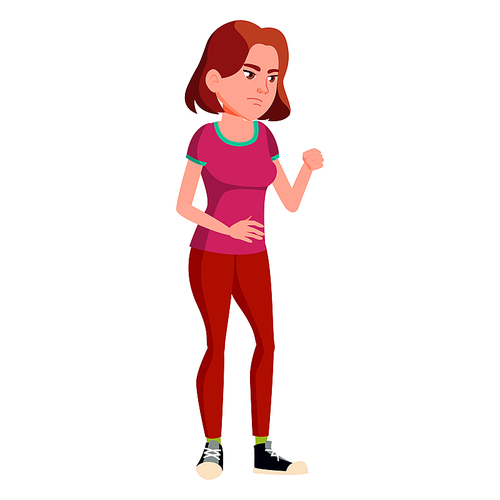 teen girl poses vector. face. children. for web, , poster design. isolated cartoon illustration