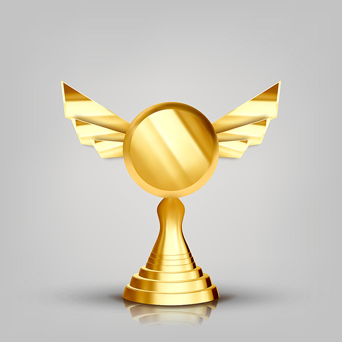 Championship Cup Vector. Champion Prize. Winner Icon. Sport Reward. Victory Goblet. Number One. First Place. Achievement Sign. Decoration Element. 3D Realistic Illustration