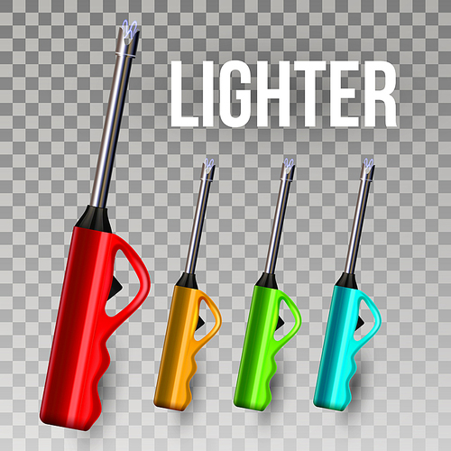 Lighter Vector. Corporate Light Accessory. 3D Realistic Lighter Icon. Classic Tool. Illustration