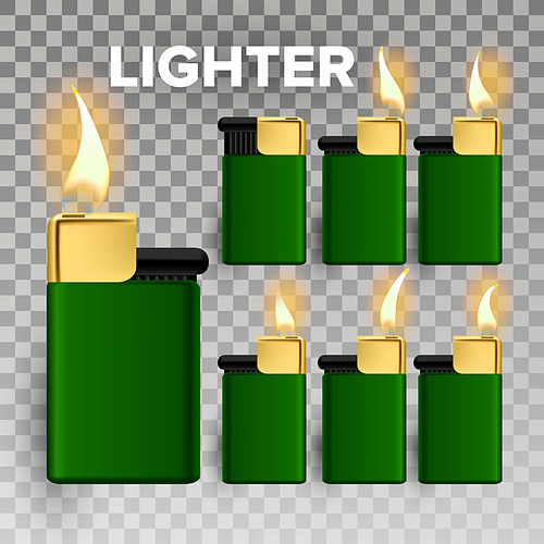 Lighter Vector. Promotion Accessory. 3D Realistic Lighter Icon. Illustration