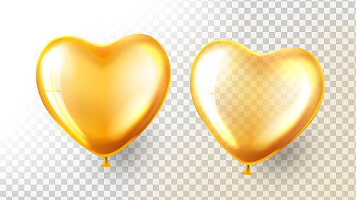 Heart Balloon Vector. Transparent 3D Realistic Air Balloon In Form Of Heart. Carnaval Greeting Design. Vintage Sign. Illustration