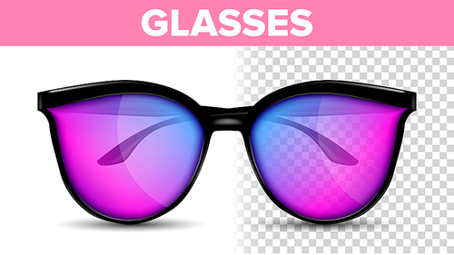 woman female glasses vector. hipster  cool glasses. fashion accessory. transparent 3d illustration