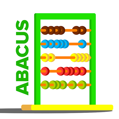 Abacus Toy Vector. Colorful Education Icon. School, Mathematics. Isolated Cartoon Illustration