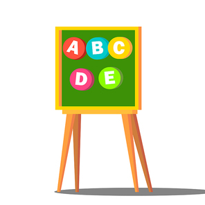 Learning Letters Board Vector. Kindergarten Education Concept. Isolated Cartoon Illustration