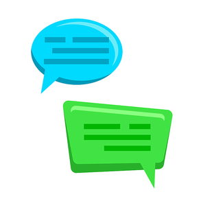 Chat Bubbles Icons Vector. Web Message. Dialog Boxes. Conversation Concept. Isolated Cartoon Illustration
