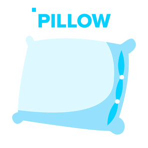 Pillow Vector. Healthy Sleep. Rest Symbol. Isolated Cartoon Illustration