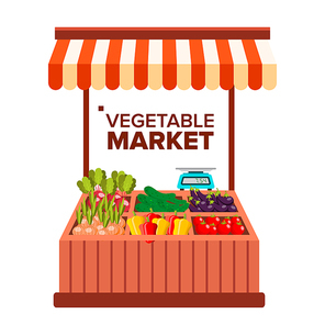 vegetable market vector. natural  healthy product. isolated flat illustration