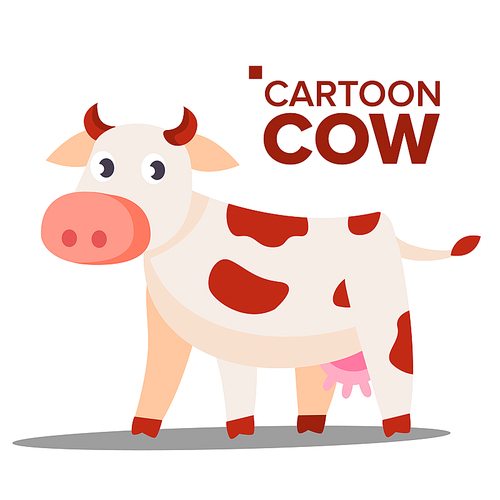 Cow Vector. Animal Isolated Flat Illustration
