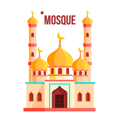 Mosque Vector. Muslim, Arab Isolated Flat Illustration