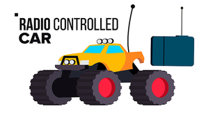 Radio Controlled Car Toy Vector. Isolated Cartoon Illustration
