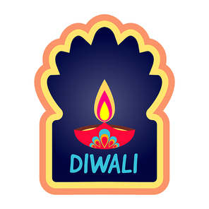 Diwali Vector. Simple Holiday Web Banner. Flat Cartoon Illustration