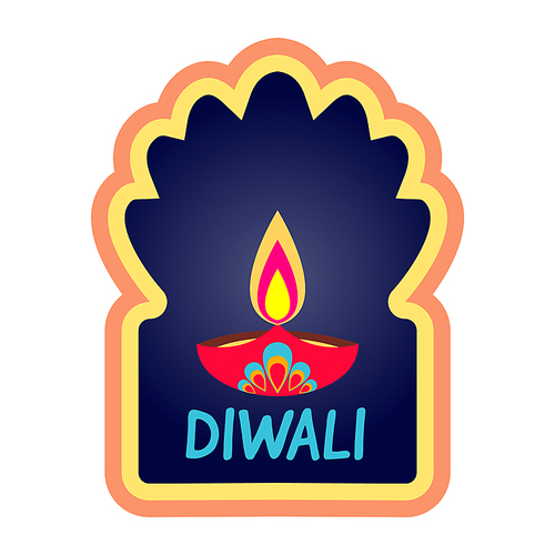 Diwali Vector. Simple Holiday Web Banner. Flat Cartoon Illustration