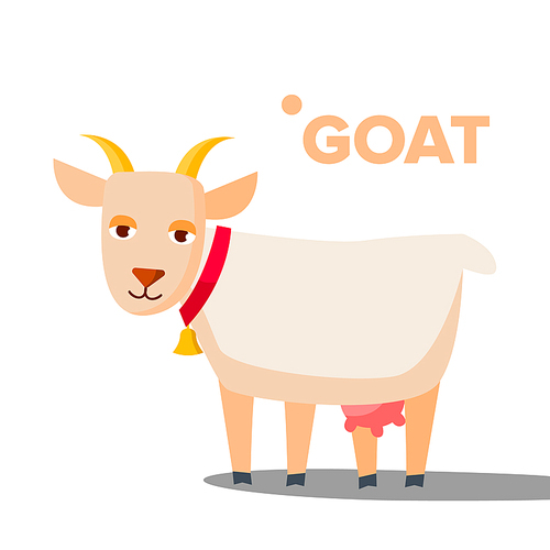 Goat Vector. Funny Animal. Isolated Cartoon Illustration