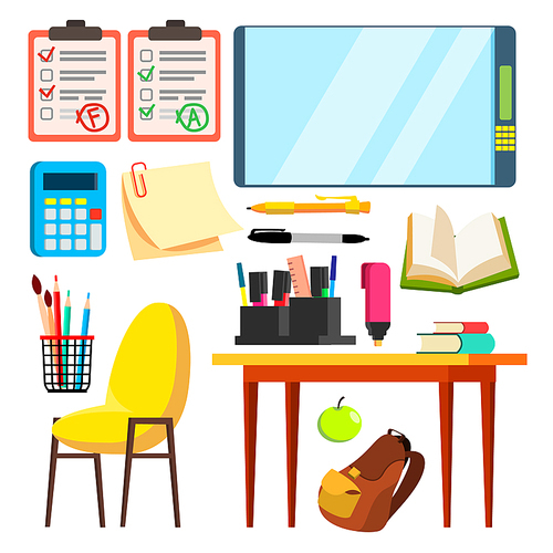 Education Icons Vector. Isolated Flat Illustration