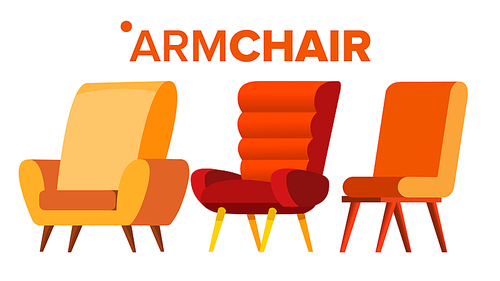 Armchair Vector. Home Furniture Isolated Flat Illustration