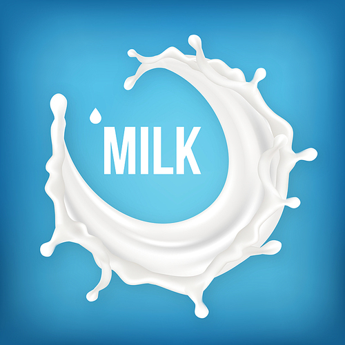 Milk Splash Vector. Fresh Flow. Abstract Spiral. Nature Farm Swirl. Yogurt Wave. 3D Realistic Illustration