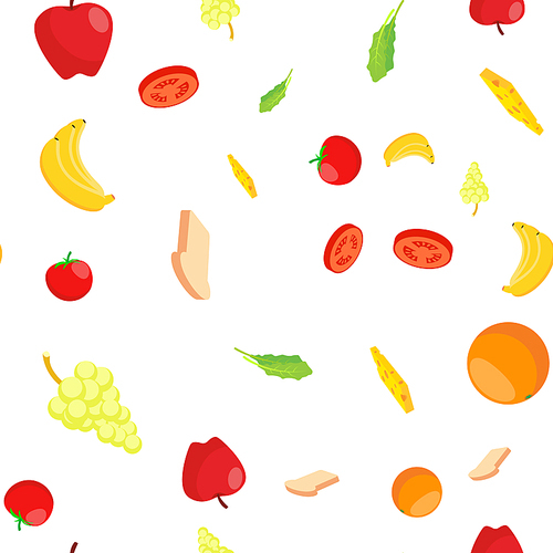 food seamless pattern vector. healthy vegetarian diet. cute graphic texture. textile backdrop. colorful background illustration