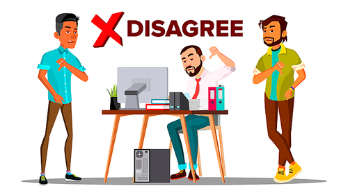 Disagree Person Vector. Business Disagree Dislike People. Finger Down. Negative. Illustration