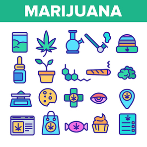 Marijuana Smoking Culture Linear Vector Icons Set. Cannabis Legalization Thin Line Contour Symbols Pack. Smoking Hemp Pictograms Collection. Rastaman culture. Drug Consumption Outline Illustrations