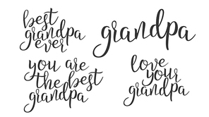 Modern Calligraphy Ink Of Word Grandpa Vector. Stylish Typography Inscription With Different Handwritten Latin Letters Best Grandpa Ever Love Elegance Decoration. Text Flat Illustration