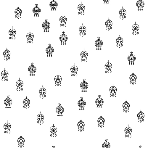 Various Jewelry Earrings Seamless Pattern Vector. Different Fashionable Stylish Circle Earrings Monochrome Texture Icons. Assortment Of Elegance Bijouterie Accessory Template Flat Illustration