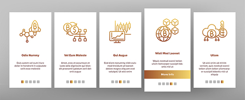 Blockchain Technology, Cryptocurrency Vector Onboarding Mobile App Page ...