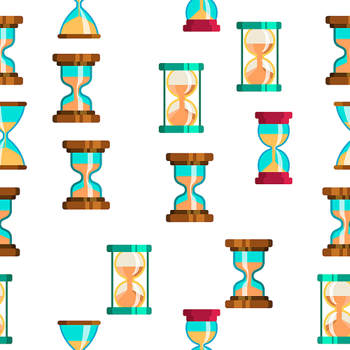 Sandclock Icon Seamless Pattern Vector. Timer Symbol. Interval Sandclock Icons Sign. Alarm Hourglass Pictogram. Illustration