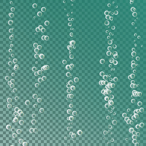 Bubbles In Water. 3d Realistic Deep Water Bubbles.