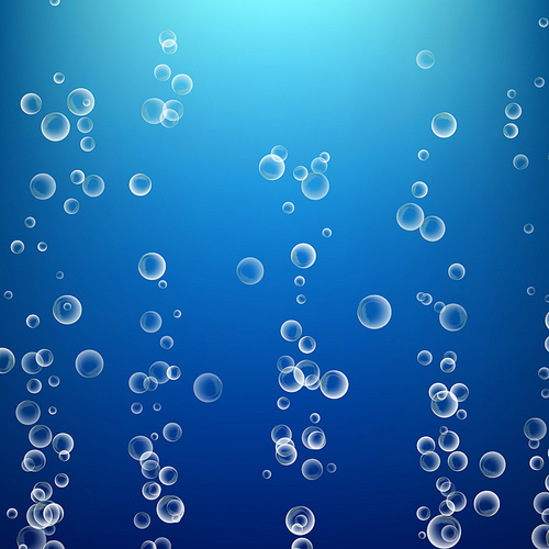 Bubbles In Water. 3d Realistic Deep Water Bubbles.