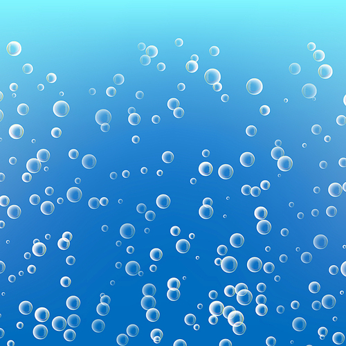 Bubbles In Water. 3d Realistic Deep Water Bubbles.