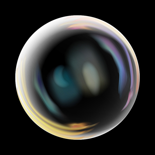 Transparent Soap Bubble. Realistic Vector Illustration. Air Bubble