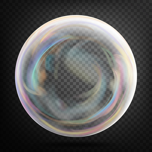 Transparent Soap Bubble. Realistic Vector Illustration. Air Bubble