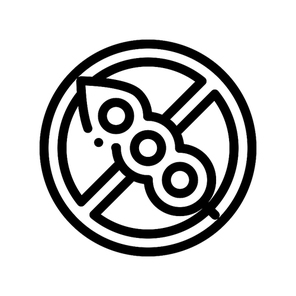Allergen Free Sign Soya Vector Thin Line Icon. Allergen Free Soybean Linear Pictogram. Crossed Out Mark Soy Soja Bean Healthy Produce. Glycine Max Black And White Contour Illustration