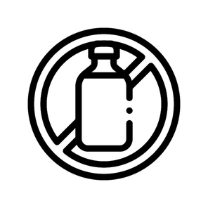 Allergen Free Sign Lactose Vector Thin Line Icon. Allergen Free Beverage Product Linear Pictogram. Crossed Out Mark Bottle With Dairy Cow Milk Healthy Produce. Monochrome Contour Illustration