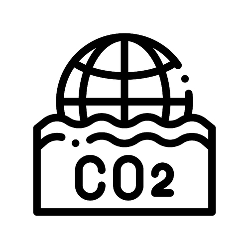 Co2 Smoulder Smoke Steam Vector Thin Line Icon. Carbonic Oxide Co2 Dirty Air Environmental Problem, Industrial Pollution, Contamination Linear Pictogram. Climate Change Contour Illustration