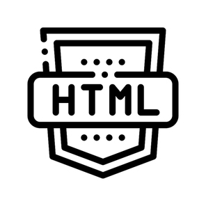 Coding Language HTML System Vector Thin Line Icon. Digital System For Information Website, Data Encryption Linear Pictogram. Web Development, Programming Bug Fixing, Script Contour Illustration