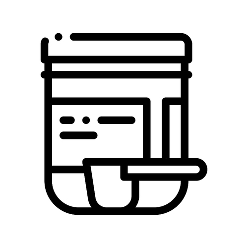 Supplements Bottle And Scoop Vector Thin Line Icon. Sportsman Plastic ...