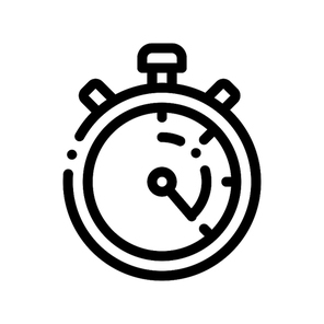 Laundry Service Stop Watch Vector Thin Line Icon. Laundry Service Timer, Washing Clothes Dress Linear Pictogram. Laundromat, Dry-Cleaning, Launderette, Stain Removal Contour Illustration