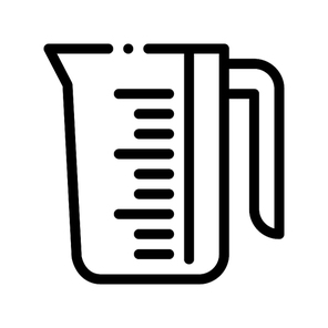 Porcelain Laundry Service Cup Vector Line Icon. Measuring Cup, Water Bowl Washing Clothes Linear Pictogram. Laundromat, Dry-Cleaning, Launderette, Stain Removal Contour Illustration