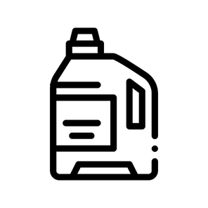 Laundry Service Washing Liquid Bottle Vector Icon. Plastic Container With Cleaning Liquid Clothes Linear Pictogram. Laundromat, Dry-Cleaning, Launderette, Stain Removal Contour Illustration