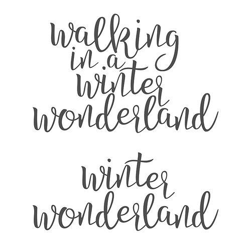 Funny Modern Calligraphy Of Wonderland Word Vector. Stylish Typography Inscription With Different Handwritten Drawn Latin Letters Walking Winter Wonderland Elegance Decoration. Text Flat Illustration