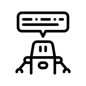 Artificial Intelligence Chat Bot Vector Sign Icon Thin Line. Artificial Intelligence Robot Assistance Linear Pictogram. Technology Support, Fingerprint, Microchip Contour Illustration