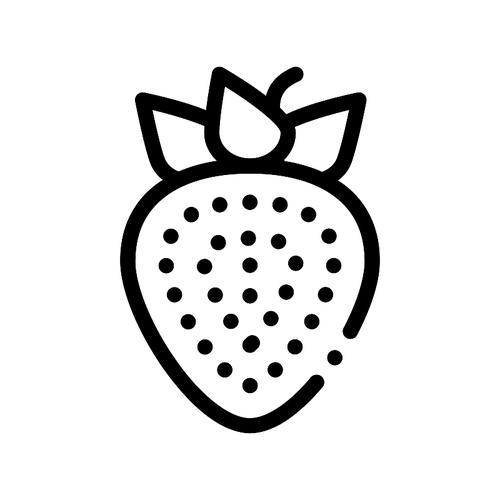 healthy food fruit strawberry vector sign icon thin line. bio  sweet berry strawberry with seeds linear pictogram. organic healthcare vitamin delicious nutrition monochrome contour illustration